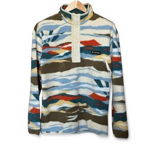 🏔️ Columbia Helvetia II Printed Half Snap Fleece Sunset Abstract Small